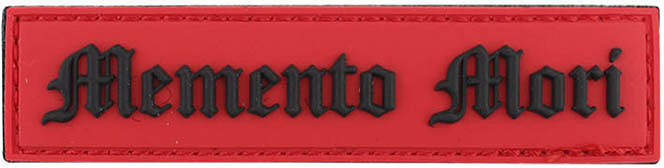 3D PVC Nášivka/Patch Memento Mori (stripe) - red/black