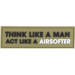 3D PVC Nášivka/Patch Think like a man - green