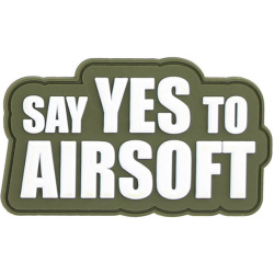 3D PVC Nášivka/Patch Say yes to Airsoft - green/white