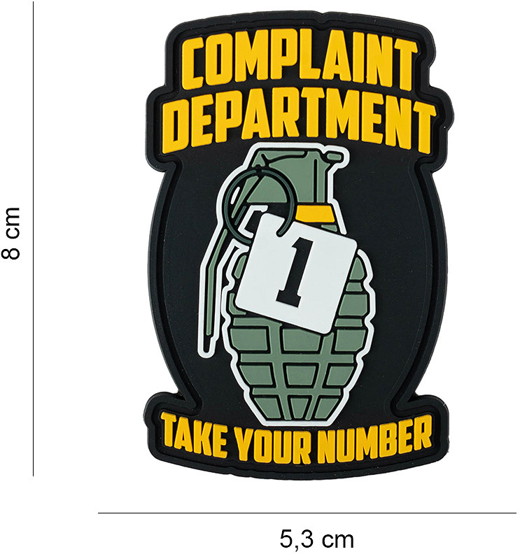3D PVC Nášivka/Patch PVC Complaint department - color (#7078)