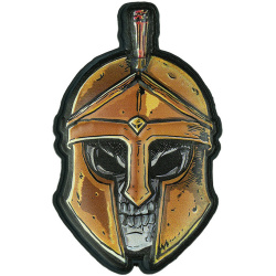 3D UV PVC  Nášivka/Patch Skull Spartan - color (#8036)