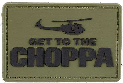 GFC 3D PVC Nášivka/Patch Get to the Choppa - olivová