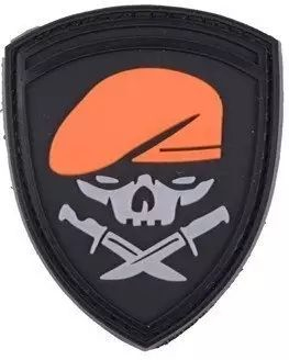 GFC 3D PVC Nášivka/Patch Skull Knife - orange / grey / black