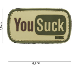 3D PVC Nášivka/Patch You Suck - olivová