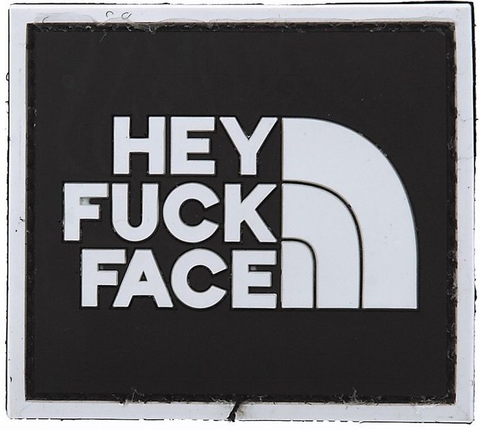 3D PVC Nášivka/Patch Hey Fuck Face - čierna