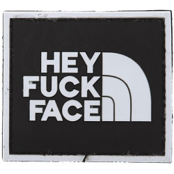 3D PVC Nášivka/Patch Hey Fuck Face - čierna