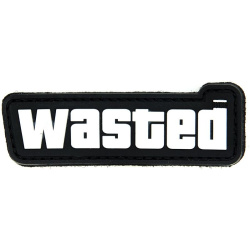 3D PVC Nášivka/Patch Wasted - čierna/biela
