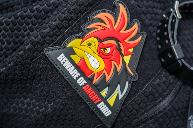 3D PVC Nášivka/Patch Beware of angry bird traingle