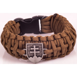 Paracord náramok King Kobra, SK znak, v1 - coyote (dark)