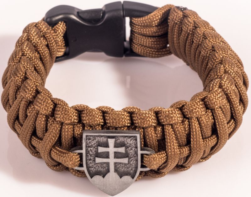 Paracord náramok King Kobra, SK znak, v2 - coyote (dark)