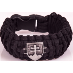 Paracord náramok King Kobra, SK znak, v1 - čierny