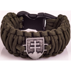 Paracord náramok King Kobra, SK znak, v1 - olivový