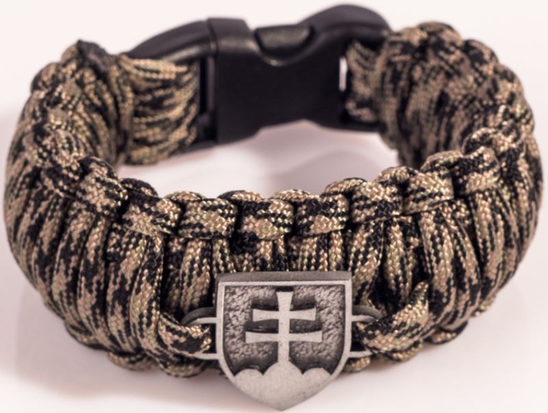 Paracord náramok King Kobra, SK znak, v1 - woodland (matný)