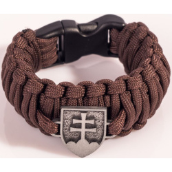 Paracord náramok King Kobra, SK znak, v1 - hnedá, v1