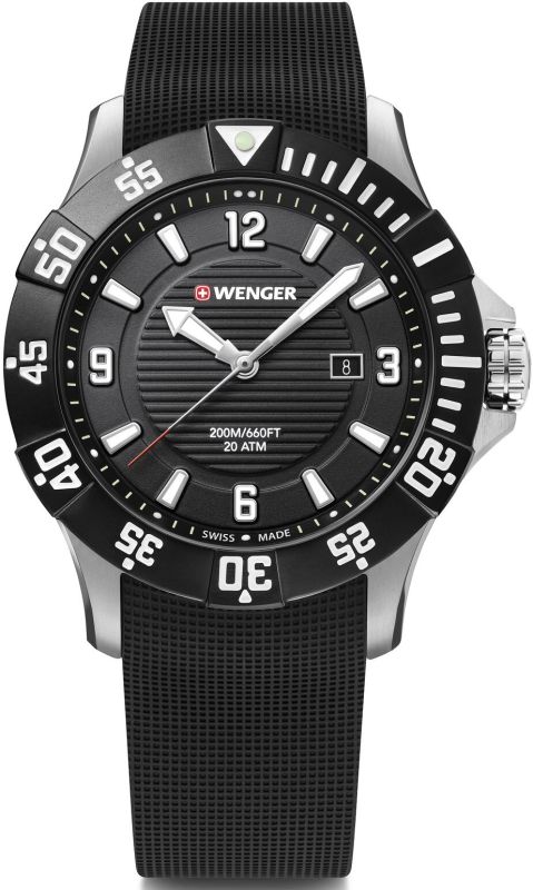 WENGER Hodinky Seaforce / silikónový remienok - black / silver (01.0641.132)