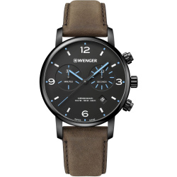 WENGER Hodinky Urban Metropolitan Chrono / kožený remienok - black (01.1743.112)