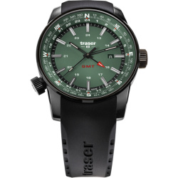 TRASER Hodinky P68 Pathfinder GMT / gumený remienok - zelené (109744)