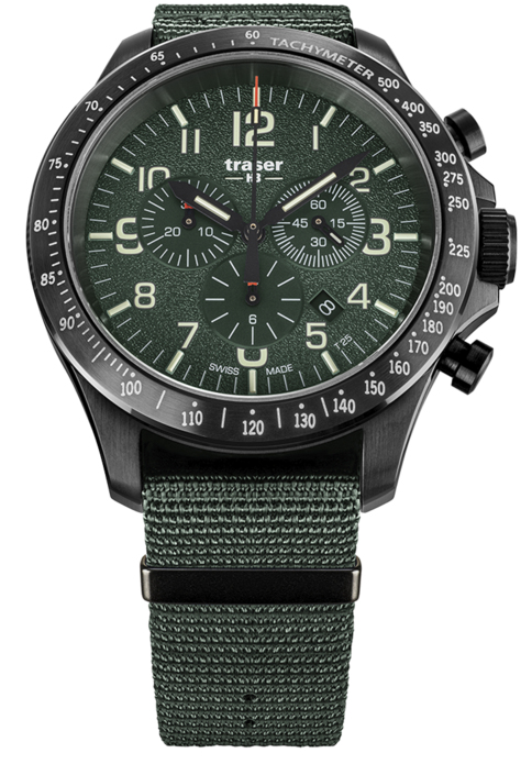 TRASER Hodinky P67 Officer Pro Chronograph / NATO remienok - zelené (109463)