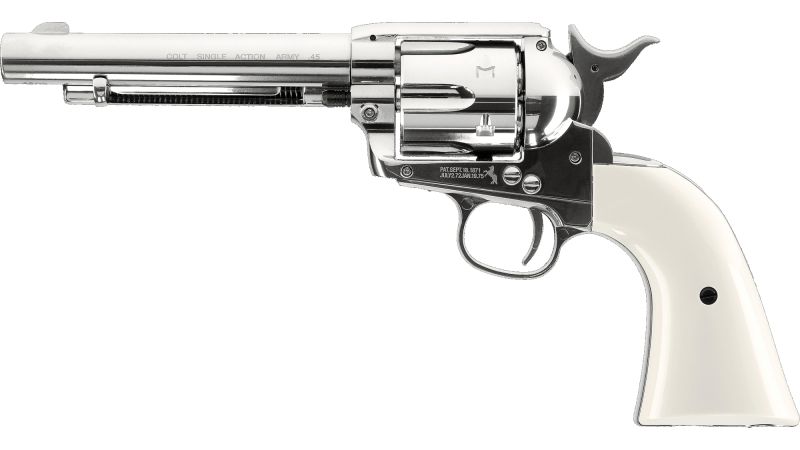 UMAREX Vzduchový revolver CO2 SAA .45 5.5'' nickel, kal. 4,5mm diab. (5.8322)