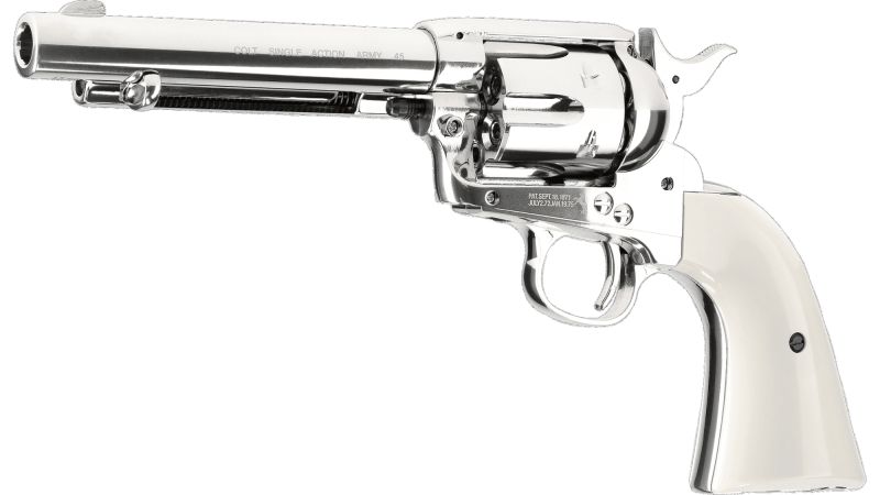 UMAREX Vzduchový revolver CO2 SAA .45 5.5'' nickel, kal. 4,5mm diab. (5.8322)