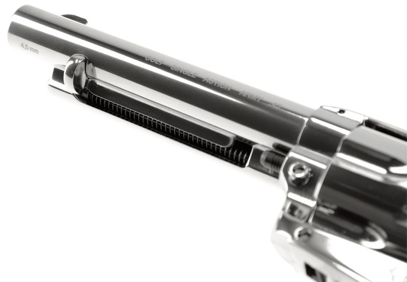 UMAREX Vzduchový revolver CO2 SAA .45 5.5'' nickel, kal. 4,5mm diab. (5.8322)