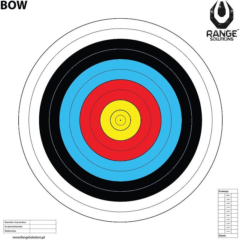 RANGE SOLUTIONS Cvičný terč Bow, 50 x 50 cm -10ks