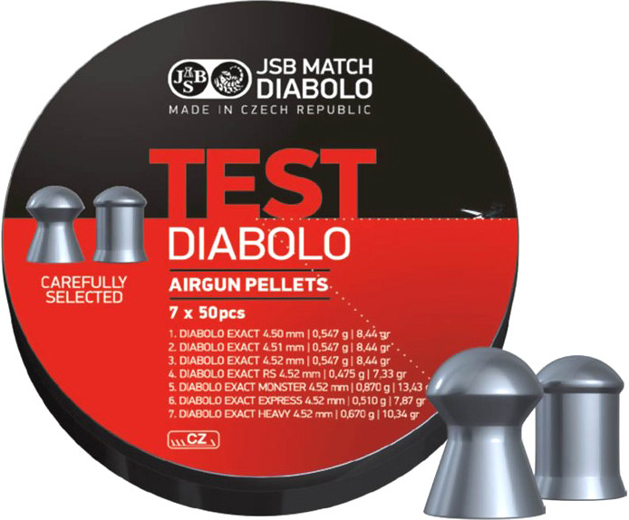 JSB MATCH DIABOLO Naboj 4,5mm vzduchovka, JSB Test Exact 350ks (002003-350)