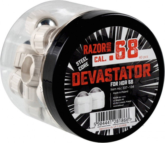 RAZORGUN Guličky T4E Devastator SteelCore .68 40ks (590444128186)