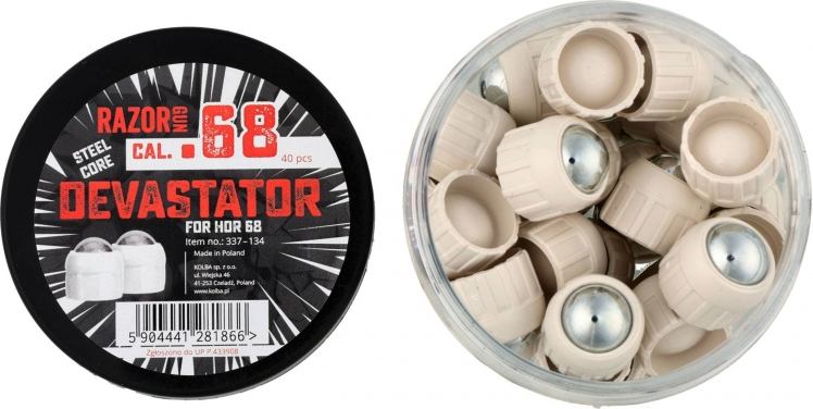 RAZORGUN Guličky T4E Devastator SteelCore .68 40ks (590444128186)