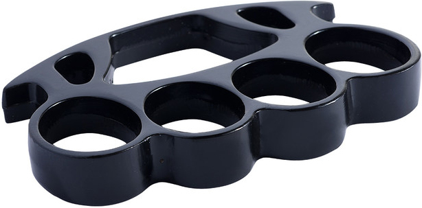 Brass knuckles, defensive, black 