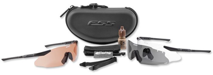 ESS Ochranné okuliare ICE 2.4 Tactical set - číre, červené, žlté sklo, dva rámy, nofog, krabička, popruh (740-0007)