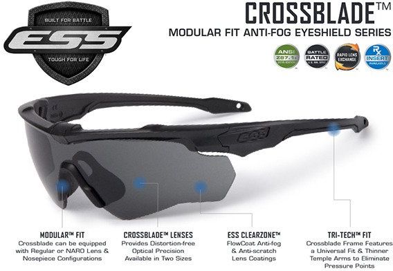 ESS Ochranné okuliare Crossblade 2X Kit - číre a dymové sklo (EE9032-03)