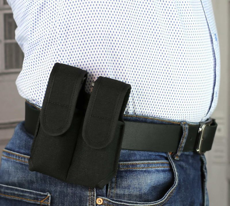 FALCO Opaskové puzdro na 2 zásobníky Glock 17 otvorené, 50mm, čierne (F703)