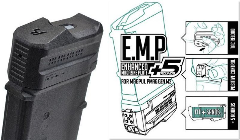 STRIKE INDUSTRIES Predlžovacia pätka EMP +5 PMAG M3 - čierna (SI-EMP+5-BK)