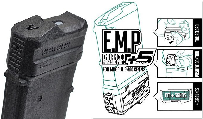 STRIKE INDUSTRIES Predlžovacia pätka EMP +5 PMAG M3 - flat dark earth (EMP+5-FDE)