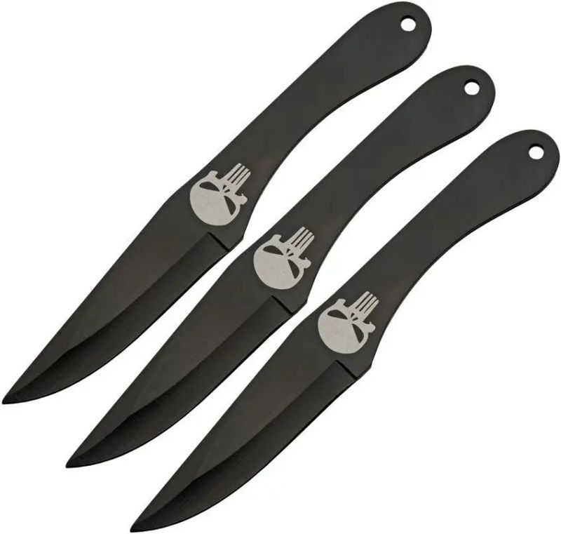 RITE EDGE Vrhací nôž Skull 22cm, sada 3ks - black (CN211563)