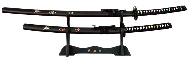 TOLE10 Sada 2ks mečov Katana - wrapped black