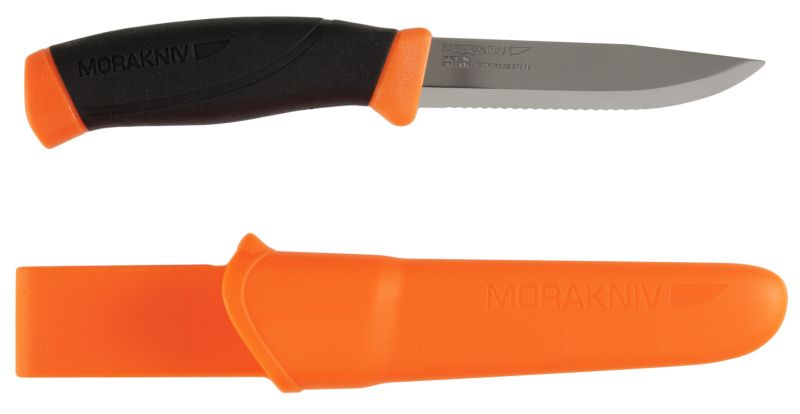 MORAKNIV Nôž s pevnou čepeľou Companion F zúbkovaný - Stainless Steel - oranžový (NZ-CFS-SS-24)