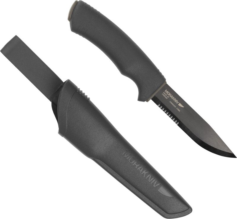 MORAKNIV Nôž s pevnou čepeľou Bushcraft Black SRT - Stainless Steel - čierny (NZ-BBS-SS-01)