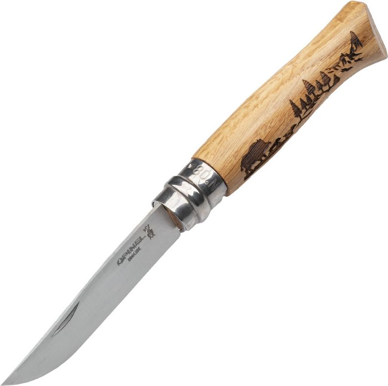 OPINEL Zatvárací nôž N08 Inox VRI Animalia 2019 Boar - dub