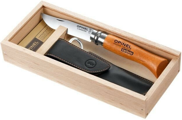 OPINEL Zatvárací nôž N°08 VRI Carbon s puzdrom - drevo