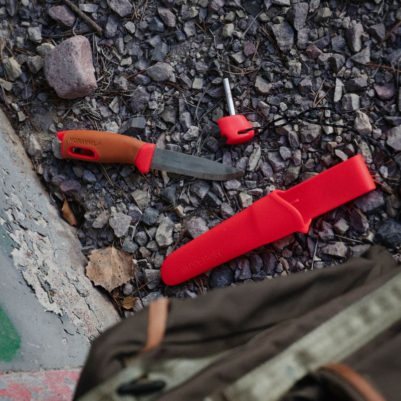 MORAKNIV Nôž s pevnou čepeľou Companion Spark Emergency (S) - burnt orange/ red (NZ-CSE-SS-9525)