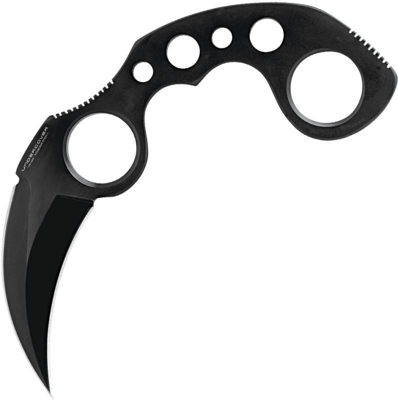 UNITED CUTLERY Nôž s pevnou čepeľou Undercover Karambit, čierny - čierny (UC1466B)