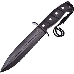 FROST Nôž s pevnou čepeľou Black Rubr Bowie W/Sh (FTX1456BLK)