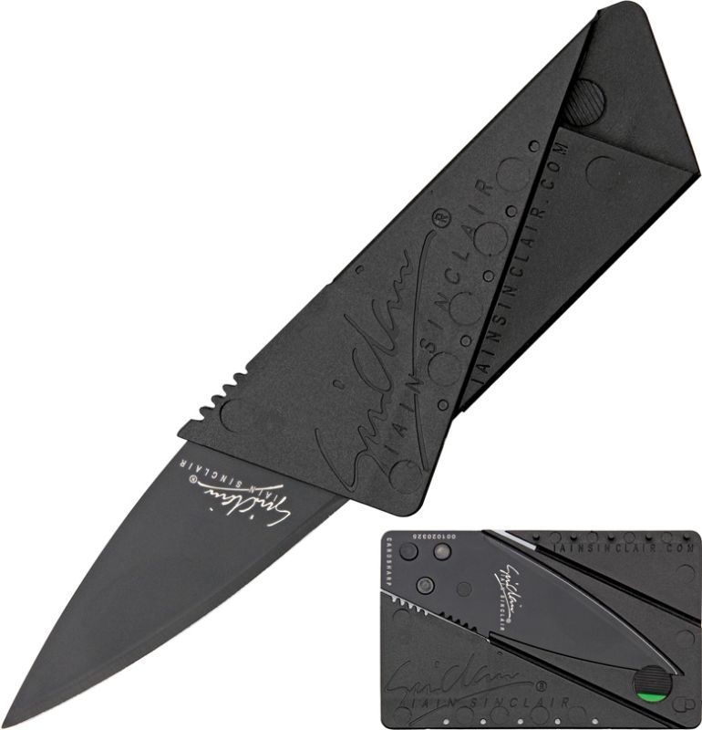 Cardsharp® Credit Card Folding Safety Knife, čierny - čierny (IS1B)