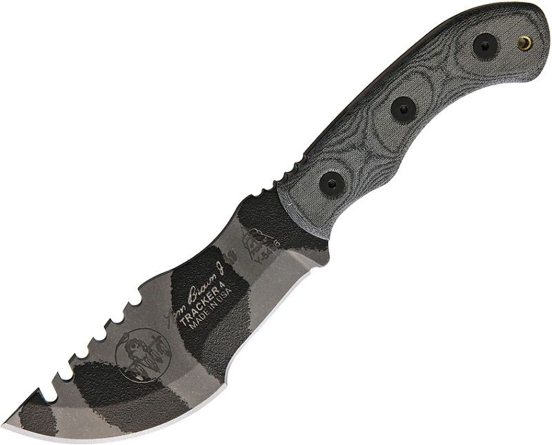 TOPS Nôž s pevnou čepeľou Mini Tom Brown Tracker Camo - šedý (TPTBT040CAMO)