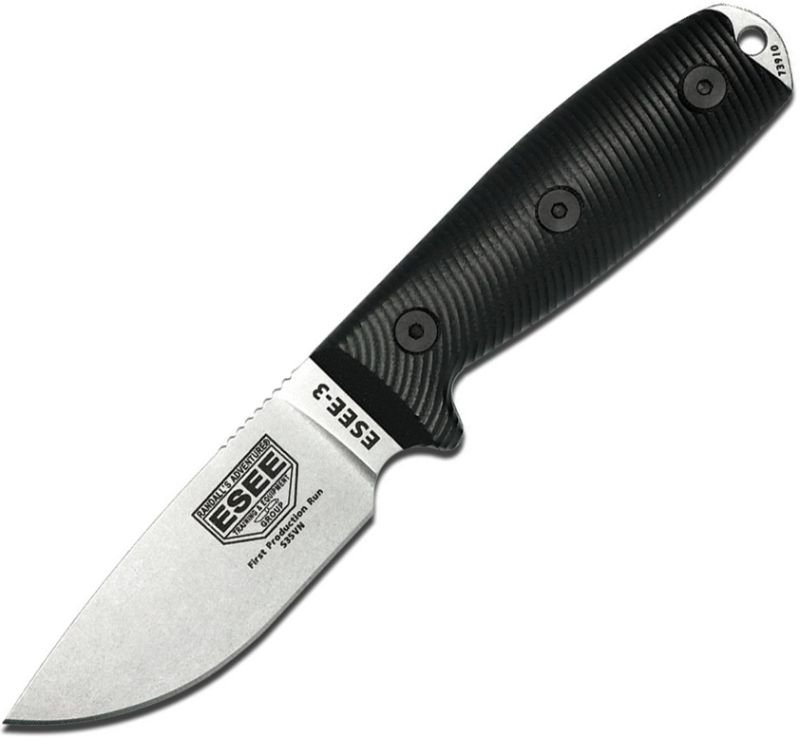 ESEE Nôž s pevnou čepeľou Model 3 3D Fixed Blade - čierny (ES3PM35V001)