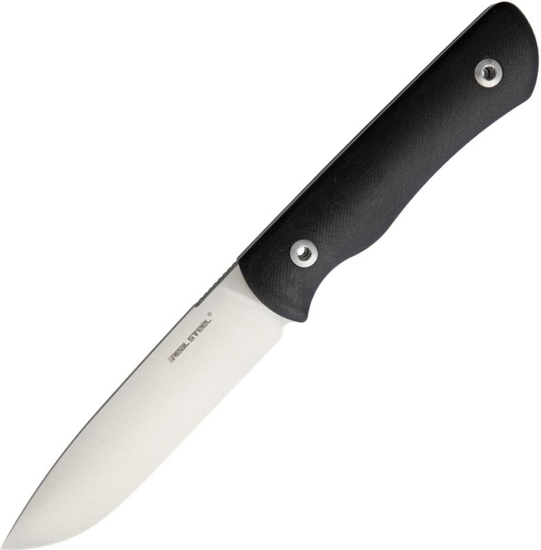 REAL STEEL Nôž s pevnou čepeľou Bushcraft Plus Convex - čierny (RS3720)