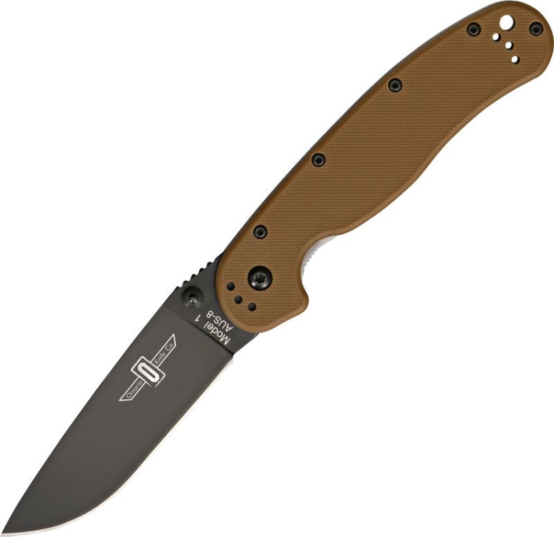 ONTARIO Zatvárací nôž RAT-1 Linerlock - čierny/coyote brown (ON8846CB)