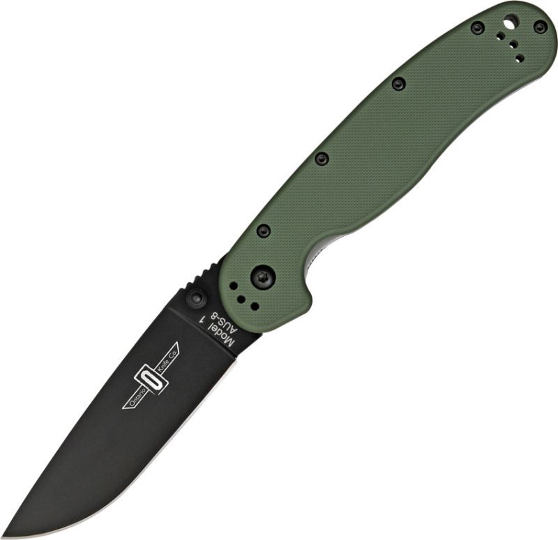 ONTARIO Zatvárací nôž RAT-1 Linerlock - čierny/OD Green (ON8846OD)